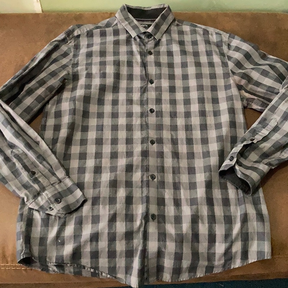 ALFANI checkered button up